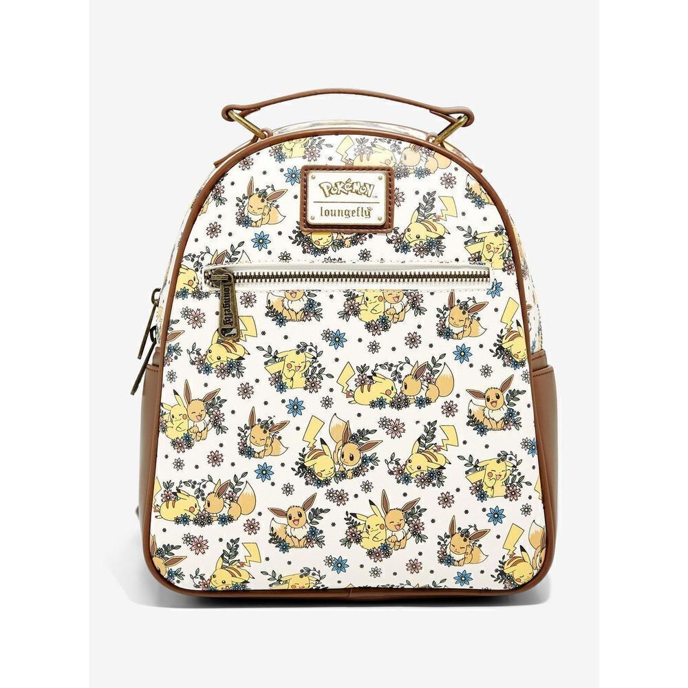 Loungefly Pokemon Pikachu and Eevee Love Floral Mini Backpack New With Tags
